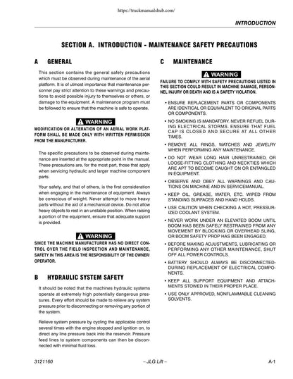 JLG 740A 740AJ Boom Lift Service Manual | 2002-2013 - sample page 8