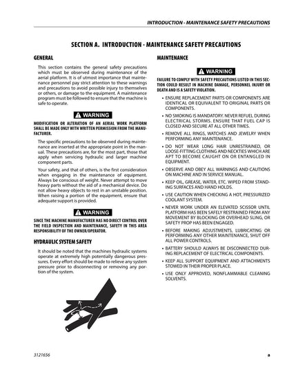 JLG 1930ES 2032ES 2632ES 2646ES 3246ES Scissor Lift Service Manual | 2014-2018 - sample page 4