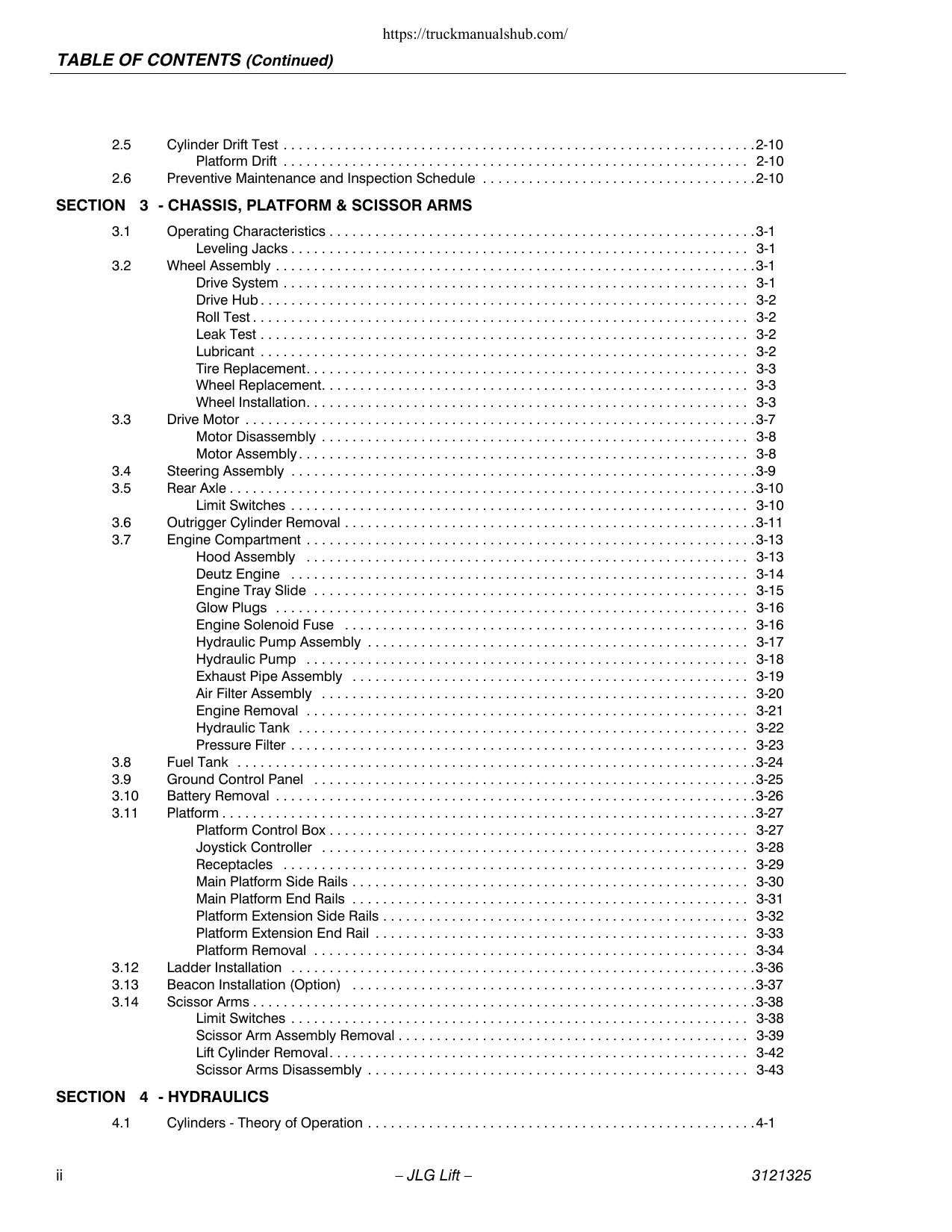 JLG 80SL Scissor Lift Service Manual | 2007-2011 - sample page 6
