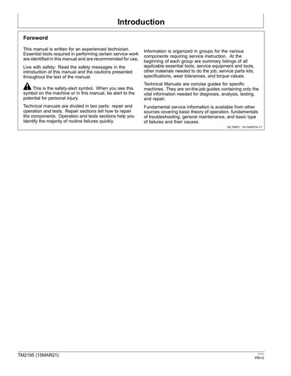John Deere Gator HPX 4X2 4X4 Gas Diesel UTV Service Manual | 2014-2021 - sample page 8