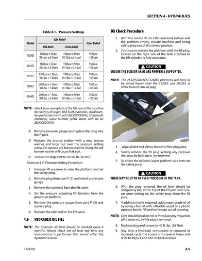 JLG 1930ES 2032ES 2632ES 2646ES 3246ES Scissor Lift Service Manual | 2014-2018 - sample page 2
