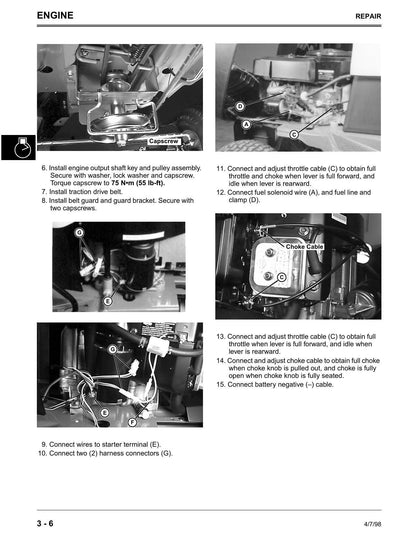 John Deere Sabre 1438 1542 1642 1646 Lawn Tractor Service Manual | 1998-2002 - sample page 3