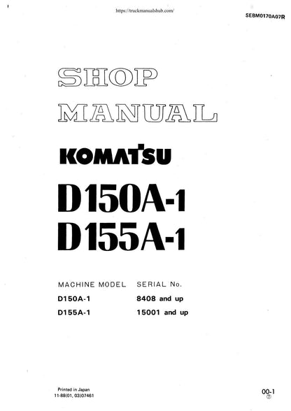 Komatsu D150A-1 D155A-1 Dozer Service Manual | 1988-1992 - sample page 1