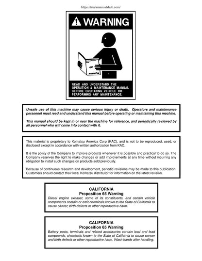 Komatsu 830E Serial A30708-A30732 Dump Truck Service Manual - sample page 5