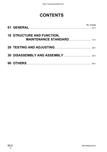 Komatsu D31EX D31PX D37EX D37PX-21 Dozer Service Manual | 2004-2008 - sample page 5