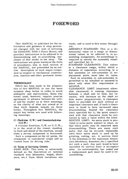 Komatsu D55S-3 Dozer Shovel Service Manual | 2008-2012 - sample page 6