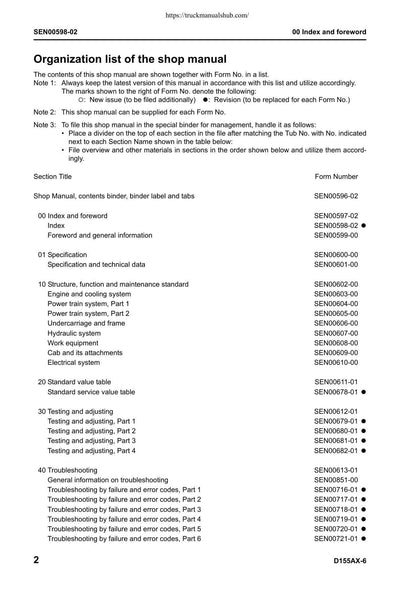 Komatsu Galeo D155AX-6 Bulldozer Service Manual | 2006-2010 - sample page 5