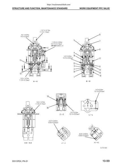 Komatsu D31EX D31PX D37EX D37PX-21 Dozer Service Manual | 2004-2008 - sample page 3