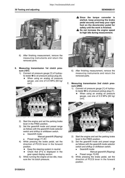Komatsu Galeo D155AX-6 Bulldozer Service Manual | 2006-2010 - sample page 2
