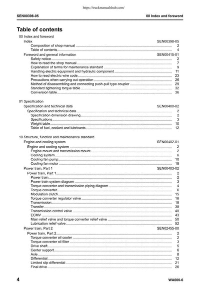 Komatsu Galeo WA600-6 Wheel Loader Service Manual | 2006-2010 - sample page 7