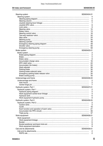 Komatsu Galeo WA600-6 Wheel Loader Service Manual | 2006-2010 - sample page 8