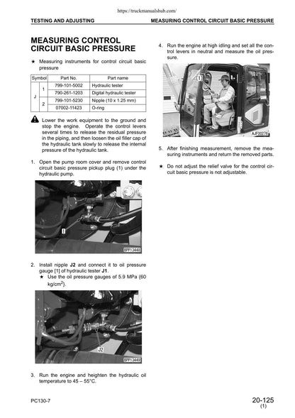 Komatsu PC130-7 Excavator Service Manual | 2004-2008 - sample page 2