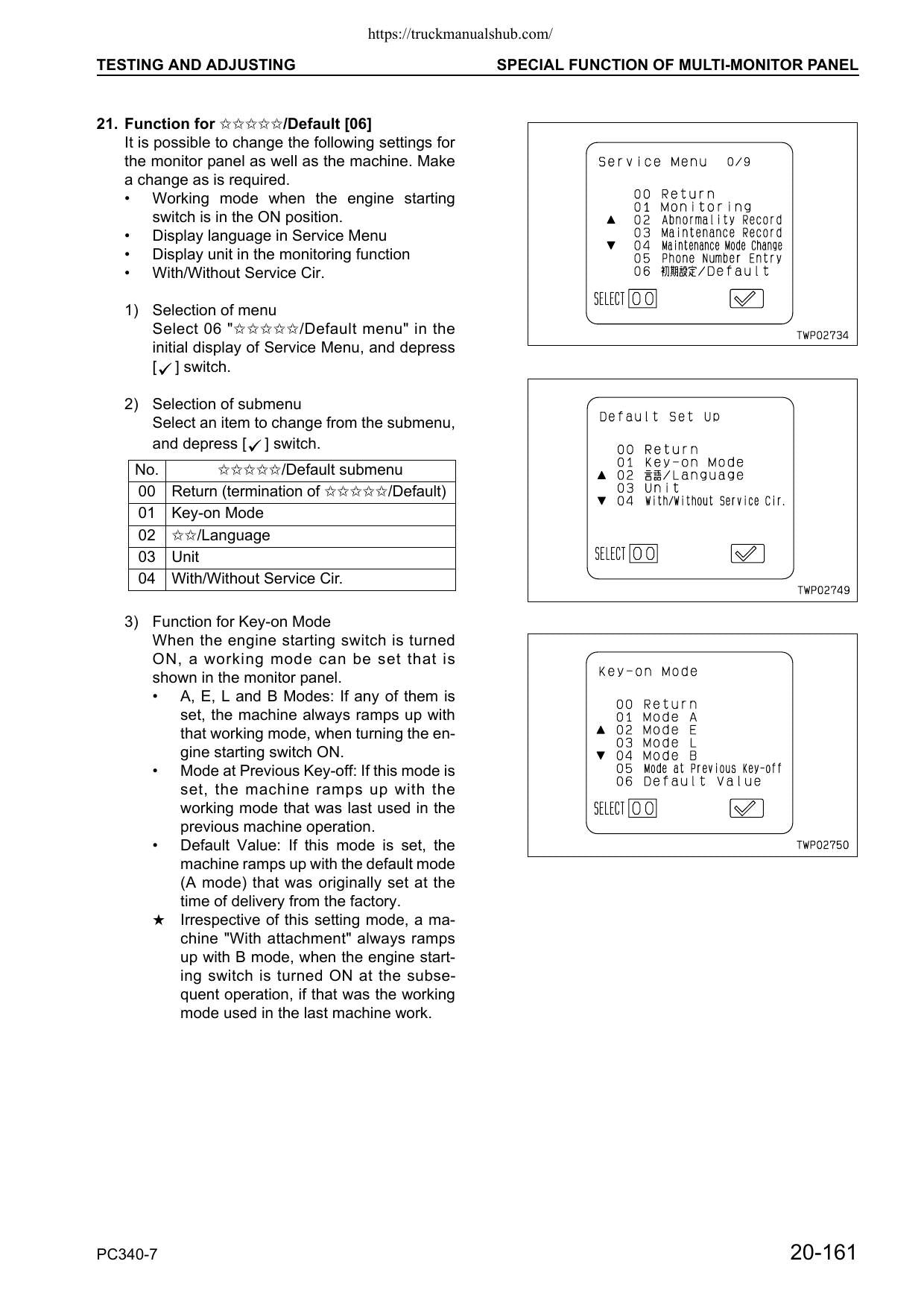 Komatsu PC340LC PC340NLC 7K Excavator Service Manual | 2002-2006 - sample page 4
