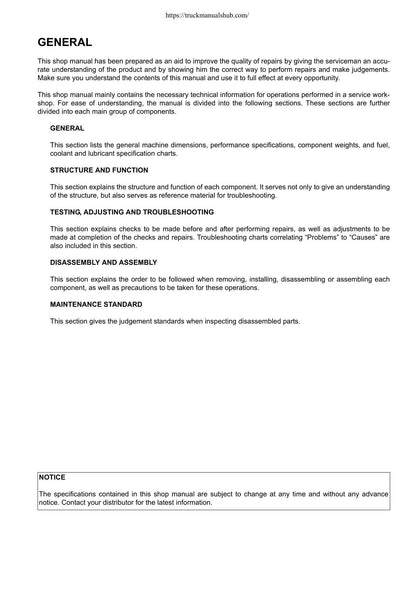 Komatsu PW160-7H Wheeled Excavator Service Manual | 2006-2010 - sample page 7