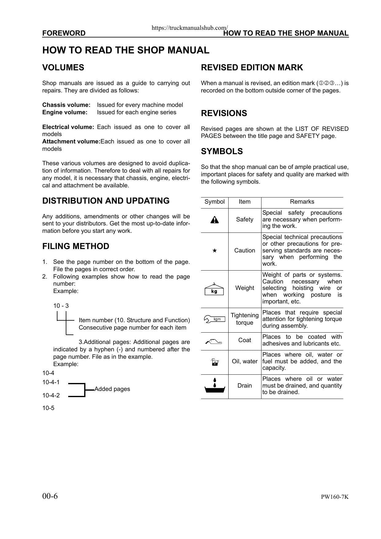 Komatsu PW160-7K Wheeled Excavator Service Manual | 2004-2008 - sample page 9