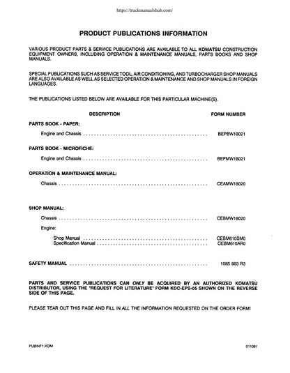 Komatsu WA250-1LC Wheel Loader Service Manual | 1992-1996 - sample page 5