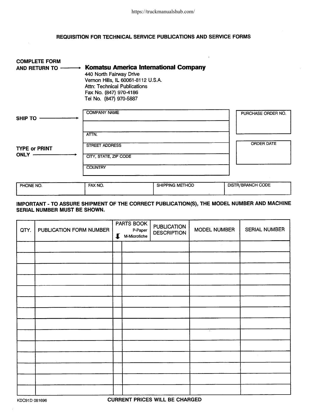 Komatsu WA250-1LC Wheel Loader Service Manual | 1992-1996 - sample page 6