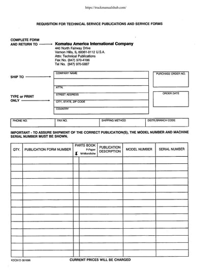 Komatsu WA250-1LC Wheel Loader Service Manual | 1992-1996 - sample page 6