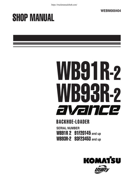 Komatsu WB91R-2 WB93R-2 Backhoe Loader Service Manual | 2000-2004 - sample page 1