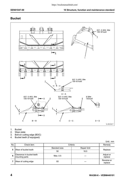 Komatsu WA380-6 Wheel Loader Service Manual | 2007-2011 - sample page 2