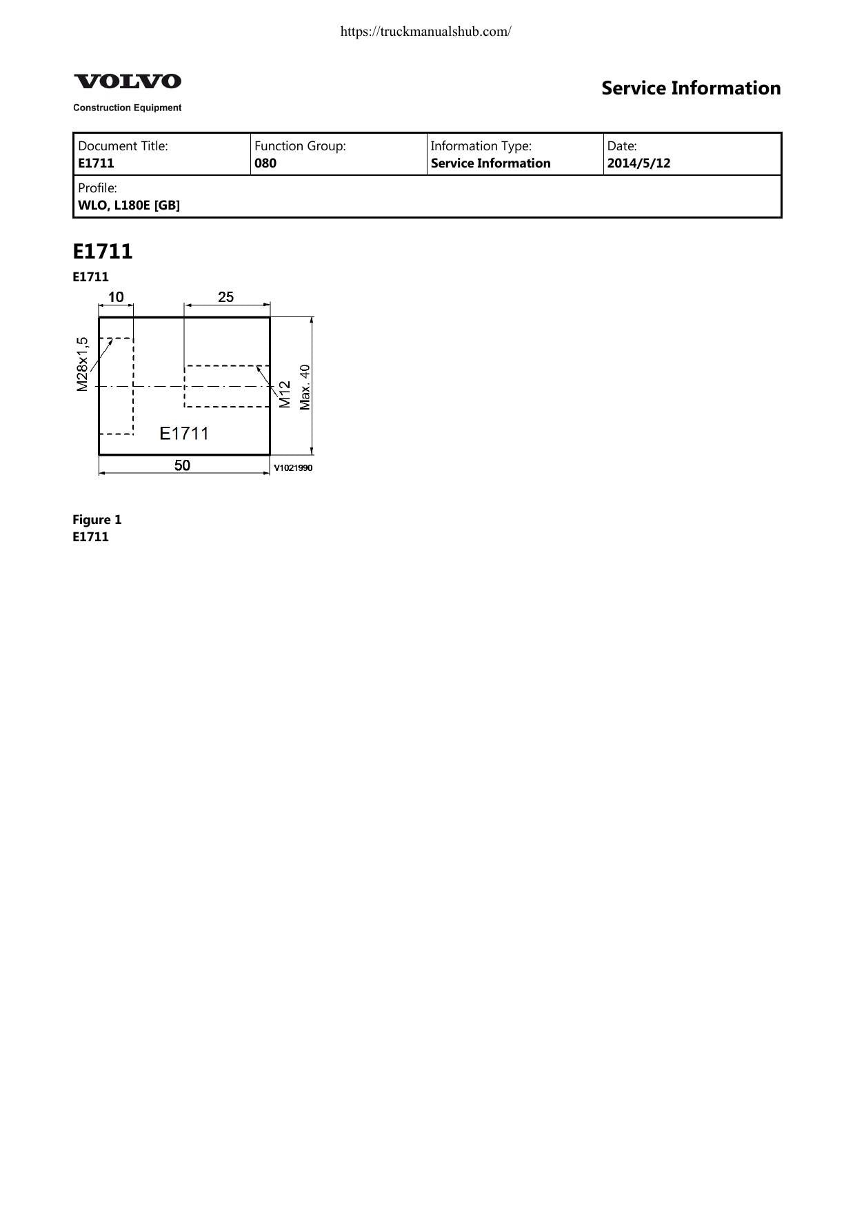 Volvo L180E Wheel Loader Service Manual | 2014-2018 - sample page 6