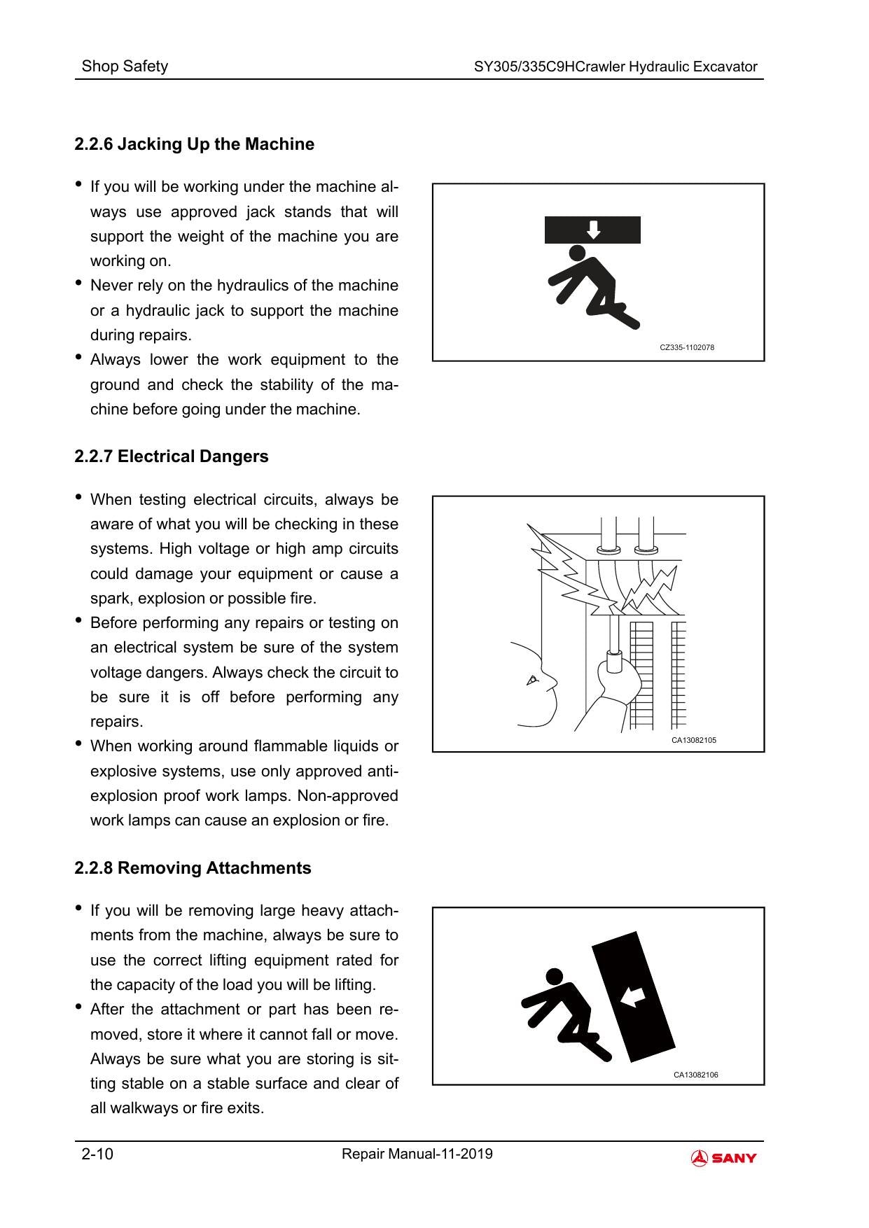 Sany SY305 SY335C9H Crawler Excavator Service Manual | 2019-2023 - sample page 3