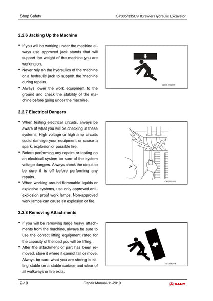 Sany SY305 SY335C9H Crawler Excavator Service Manual | 2019-2023 - sample page 3