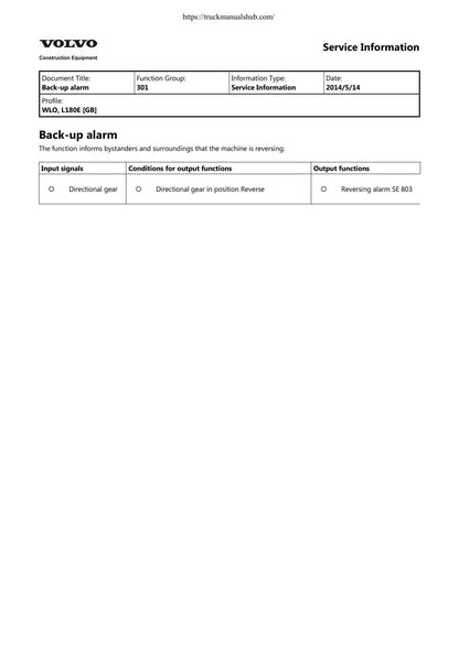 Volvo L180E Wheel Loader Service Manual | 2014-2018 - sample page 8