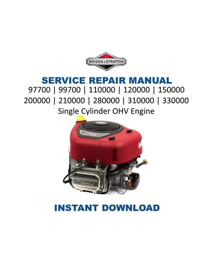 Briggs Stratton Single Cylinder OHV Small Engine Service Manual | 2009-2013 - Service Manual PDF Instant Download