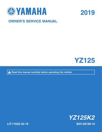 Yamaha YZ125 Motorcycle Service Manual | 2019-2023 - sample page 1