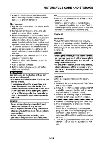 Yamaha WR250F WR250FF Motorcycle Service Manual | 2015-2019 - sample page 6