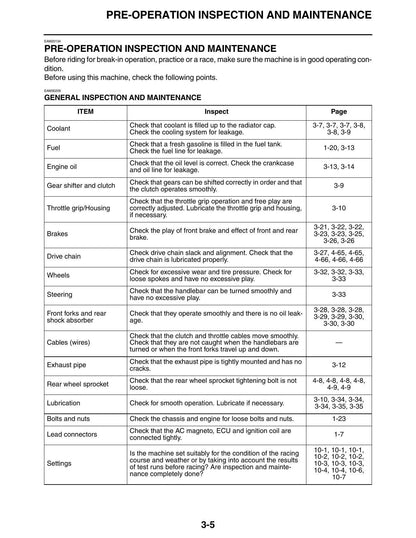 Yamaha YZ250FX Dirt Bike Motorcycle Service Manual | 2019-2023 - sample page 4