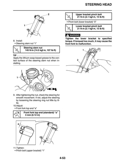 Yamaha YZ250FX Dirt Bike Motorcycle Service Manual | 2019-2023 - sample page 3