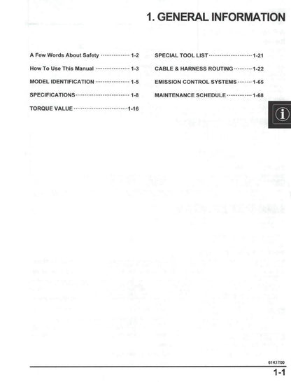 Honda CRF300L Motorcycle Service Manual | 2021-2025 - sample page 6
