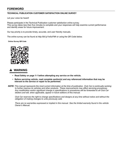 Club Car Carryall 300 Golf Cart Service Manual | 2021-2025 - sample page 5