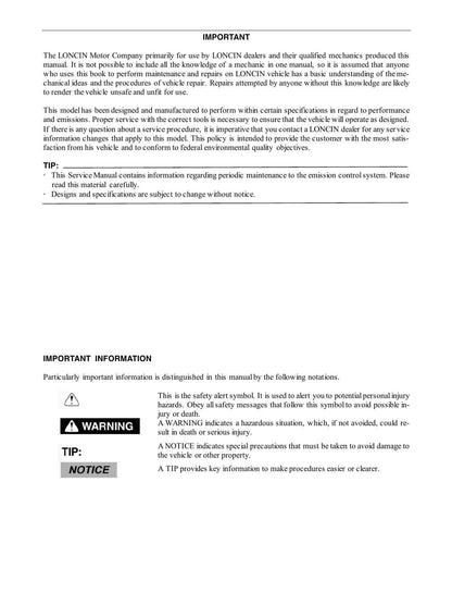 Loncin Xwolf 700I UTV Service Manual | 2022-2026 - sample page 6