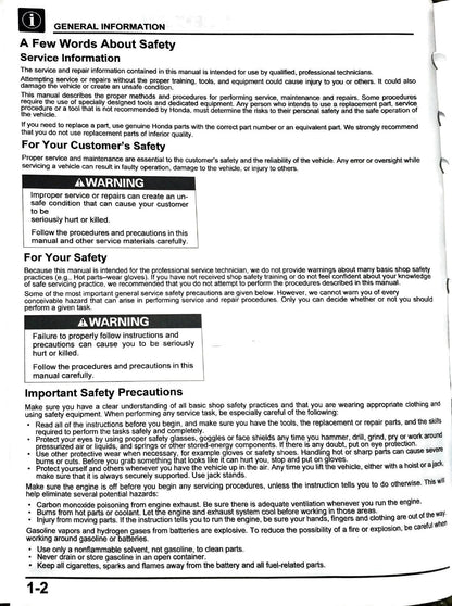 Honda Grom 125 Motorcycle Service Manual | 2022-2026 - sample page 7