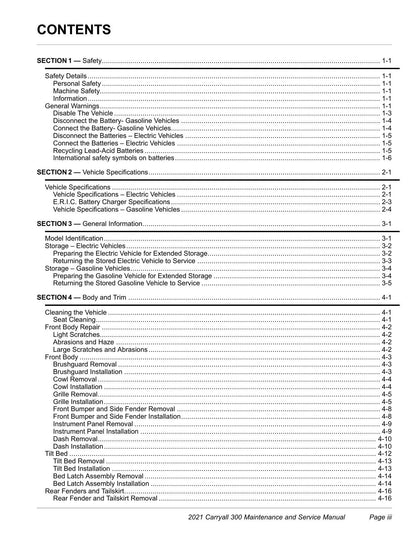 Club Car Carryall 300 Golf Cart Service Manual | 2021-2025 - sample page 6