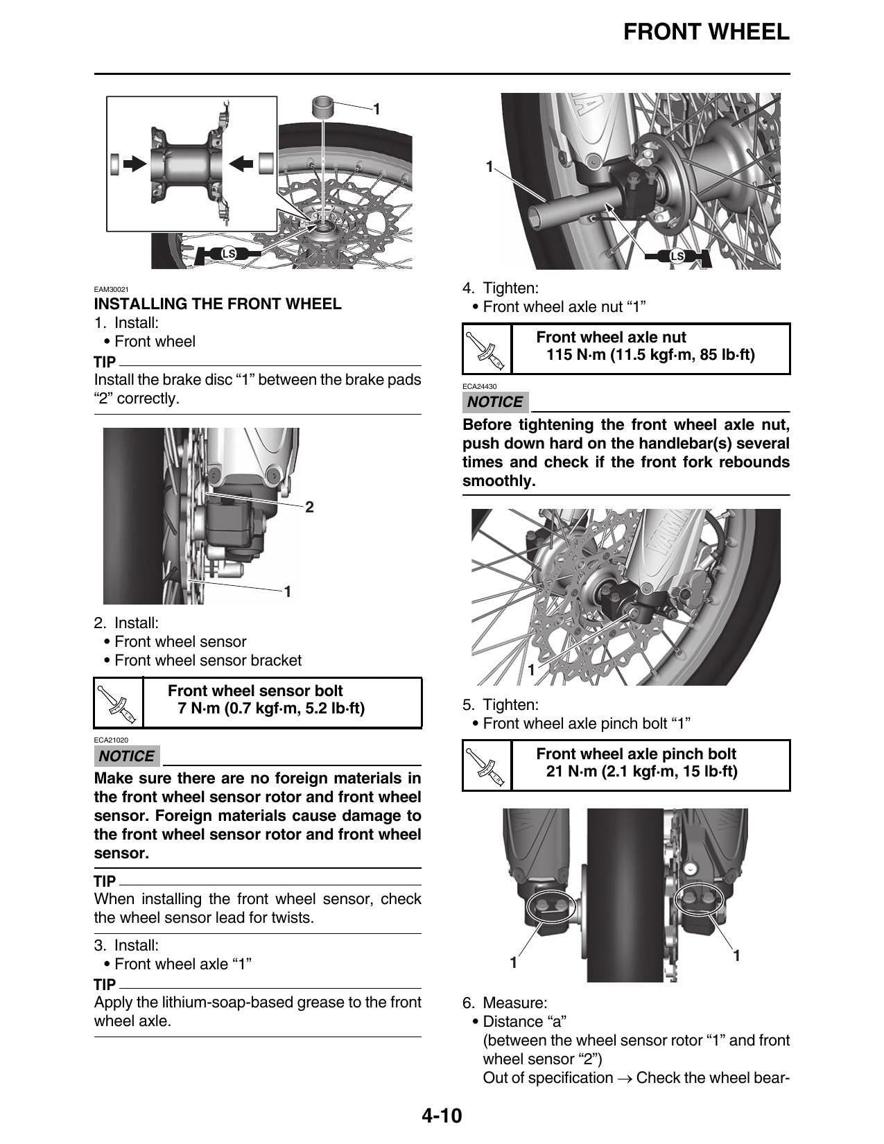 Yamaha WR450F Motorcycle Service Manual | 2021-2025 - sample page 2