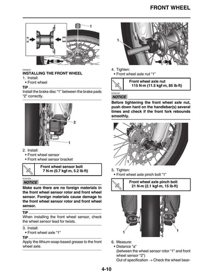 Yamaha WR450F Motorcycle Service Manual | 2021-2025 - sample page 2