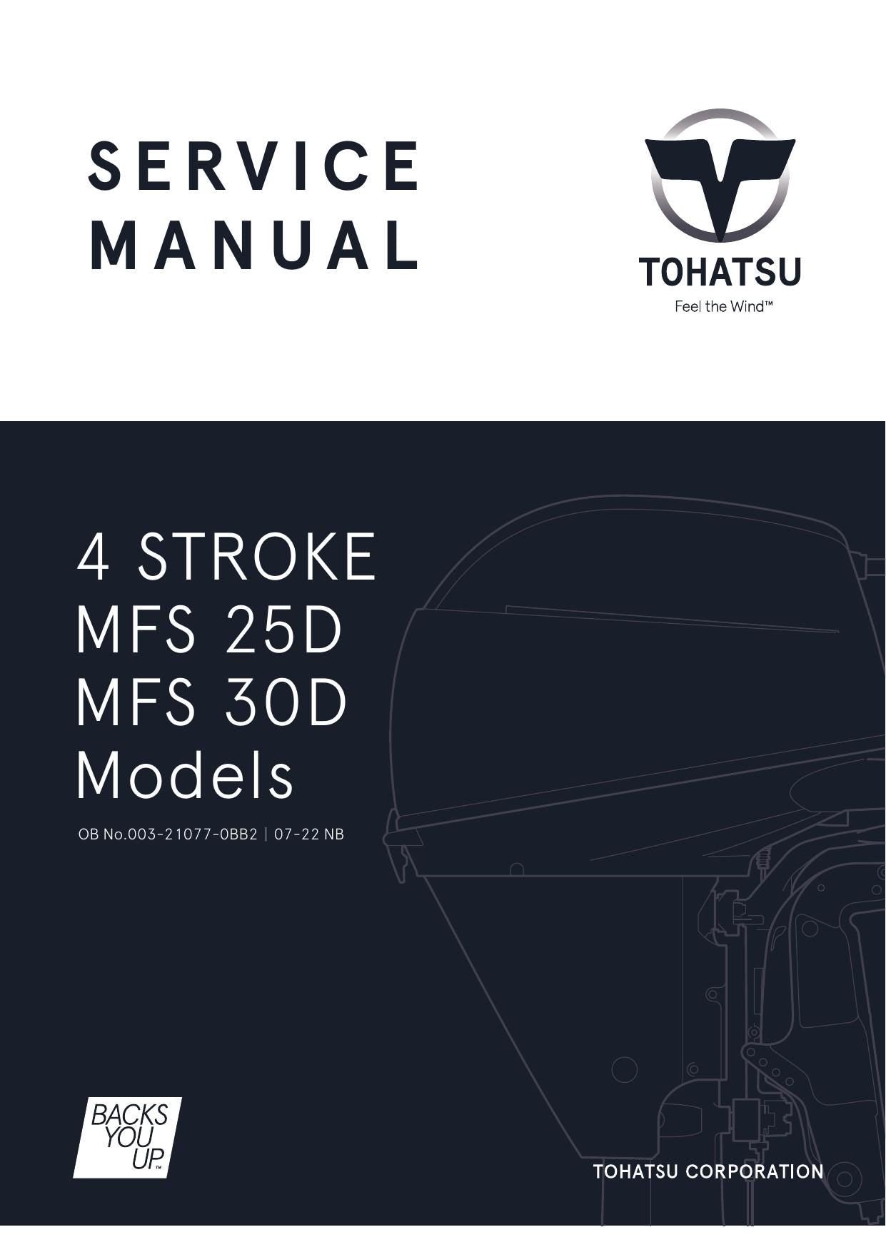 Tohatsu MFS25 MFS30 4 Stroke Outboard Service Manual | 2022-2026 - sample page 1