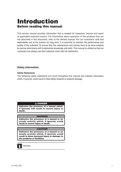 Tohatsu MFS25 MFS30 4 Stroke Outboard Service Manual | 2022-2026 - sample page 6
