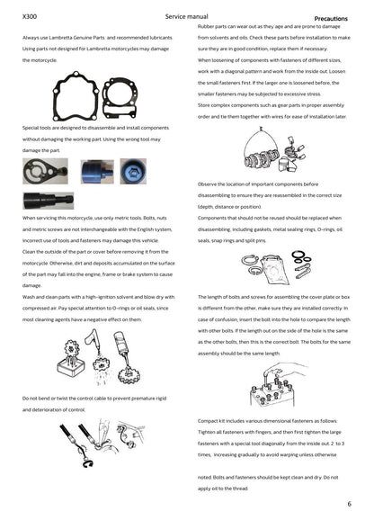 Lambretta X300 300cc Scooter Service Manual | 2023-2026 - sample page 6