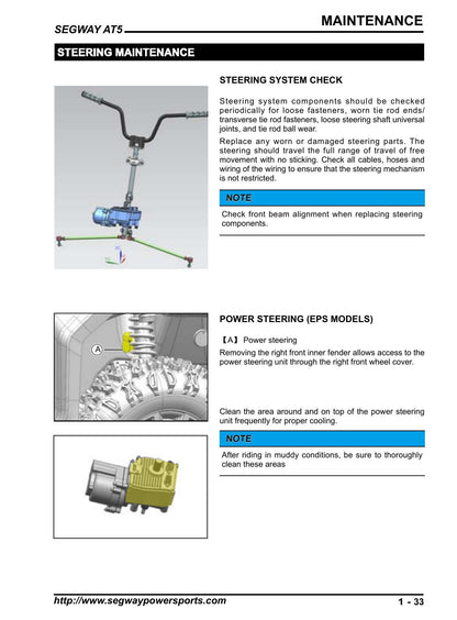 Segway AT5 450 ATV Service Manual | 2023-2026 - sample page 2