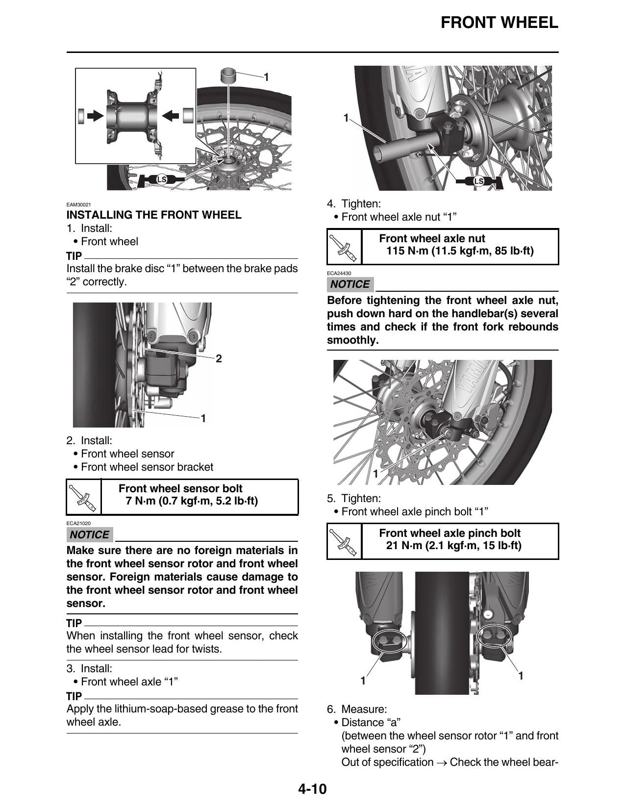 Yamaha WR450F Motorcycle Service Manual | 2022-2026 - sample page 2