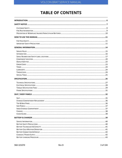 Volcon Brat E-Bike Electric Motorcycle Service Manual | 2023-2026 - sample page 5