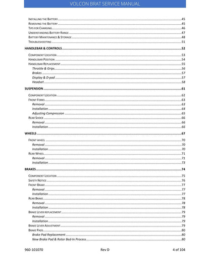 Volcon Brat E-Bike Electric Motorcycle Service Manual | 2023-2026 - sample page 6