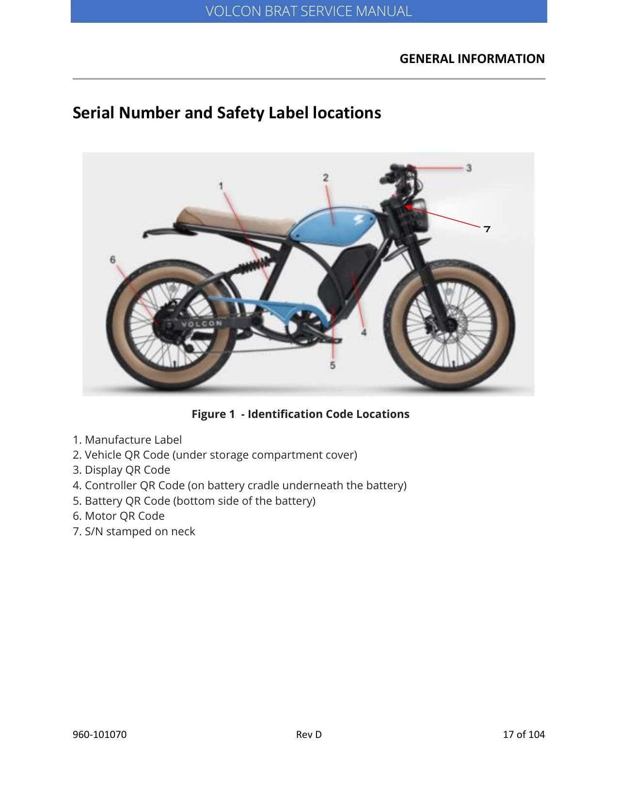 Volcon Brat E-Bike Electric Motorcycle Service Manual | 2023-2026 - sample page 2