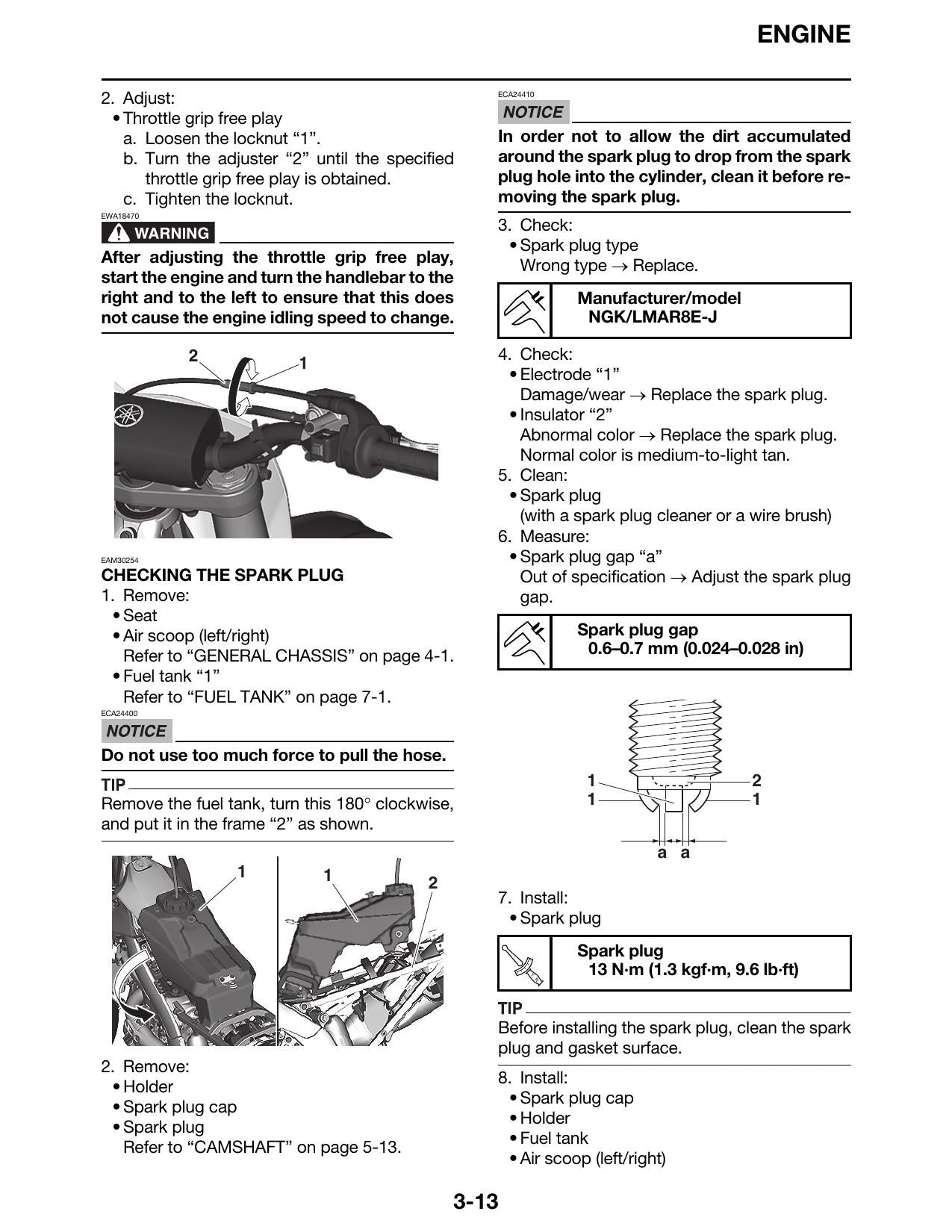 Yamaha YZ250FX Motorcycle Service Manual | 2024-2028 - sample page 2