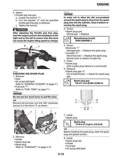 Yamaha YZ250FX Motorcycle Service Manual | 2024-2028 - sample page 2